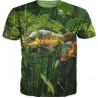 Trendy fiske-t-skjorte - kortermet - med fisketrykk - unisex