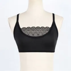 Sexet trådløs bh - kort top - med blonder