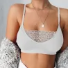 Sexet trådløs bh - kort top - med blonder