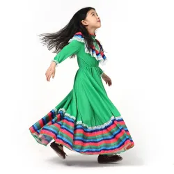 Traditionel mexicansk danseprinsesse - kostume - kjole til piger -festivaler / Halloween / fødselsdagsfest