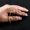 To fingerring - med kjede - uthulte blomster / krystaller