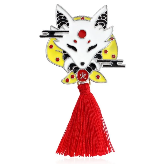 Vintage broche med kvaster - kanin/ræv
