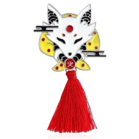 Vintage broche med kvaster - kanin/ræv