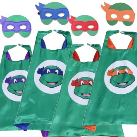 Ninja turtles kostume - til børn - kappe / øjenmaske