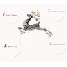 Broche tendance avec cerf en cristal noir