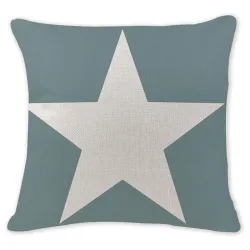 Housse de coussin déco - lin - imprimé géométrie / pentagramme - 45*45cm