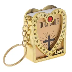 llaveroMini Santa Biblia - Cruz - Corazón - Cristal - Llavero