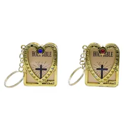 llaveroMini Santa Biblia - Cruz - Corazón - Cristal - Llavero