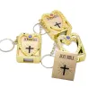 Mini Holy Bible - Risti - sydän - kristalli - avaimenperä