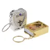 Mini Holy Bible - Risti - sydän - kristalli - avaimenperä