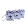 Mini Holy Bible - Risti - sydän - kristalli - avaimenperä