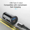 Mini - dobbel USB billader - hurtiglading - type C - 48W - QC3.0 PD3.0