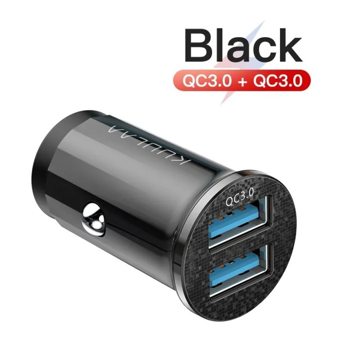 Mini - dobbel USB billader - hurtiglading - type C - 48W - QC3.0 PD3.0