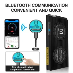 BMS Lifepo4 4S smart batteri - med balancer - Bluetooth / Android / IOS - 12V - 72V - 30A - 200A