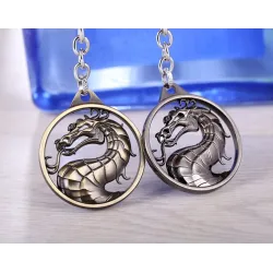 Round metal keychain with dragonKeyrings