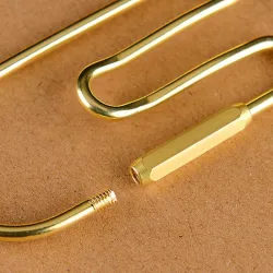 Vintage mässingsögla - gyllene nyckelring - nyckelorganisator