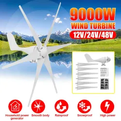 Windturbinengenerator - 6 Flügel - dreiphasig - 9000 W - 48 V
