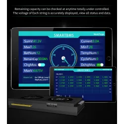 BMS Lifepo4 4S smart batteri - med balancer - Bluetooth / Android / IOS - 12V - 72V - 30A - 200A