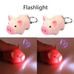 Minigris med nøglering - lysende - med lyd / LED