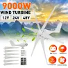 Vindmøllegenerator - 6 vinger - trefaset - 9000W - 48V