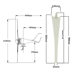 Vindkraftverksgenerator - 6 blad - trefas - 9000W - 48V