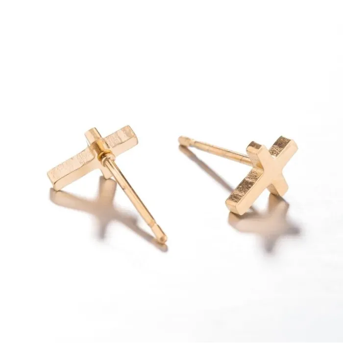 Små øredobber - kors / pinne / hodeskalle - unisex - rustfritt stål