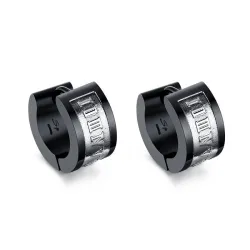 Boucles d'oreilles créoles chiffres romains - mixte - acier inoxydable