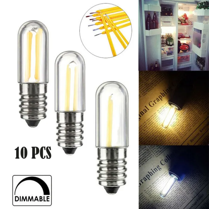 Mini żarówka LED - ściemnialna - do lodówki / zamrażarki - 1W / 2W / 4W - E14 / E12 - 10 sztukE14