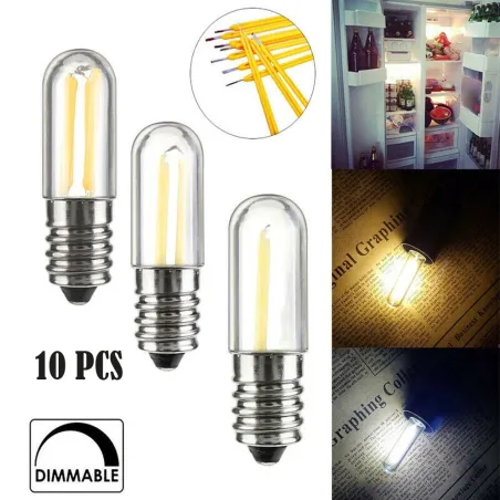 Mini żarówka LED - ściemnialna - do lodówki / zamrażarki - 1W / 2W / 4W - E14 / E12 - 10 sztukE14