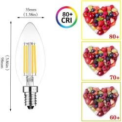 LED pære - stearinlys type - dæmpbar - 6W - E12 / E14