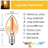 C7 - mini ampoule veilleuse LED - type bougie - verre ambré - E12 / E14 - 0,5W