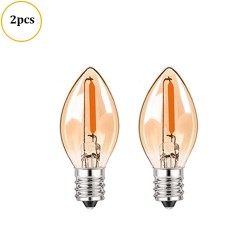 C7 - mini-LED-yövalolamppu - kynttilätyyppi - keltainen lasi - E12 / E14 - 0,5W