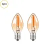 C7 - mini LED nattlyspære - stearinlys type - gult glass - E12 / E14 - 0,5W