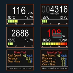 ANCEL A20 - fordonsdator - digital display - OBD2-skanner - hastighet / bränsleförbrukning / temperaturmätare