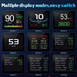 OBDSPACE P10 - bilcomputer - OBD2 scanner - digital - hastighed / brændstofforbrug / temperaturmåler