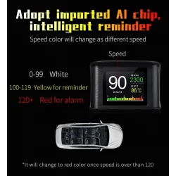 DiagnósticoOBDSPACE P10 - computadora de a bordo para automóvil - escáner OBD2 - digital - indicador de velocidad / consumo d...