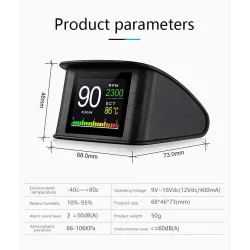 OBDSPACE P10 - fordonsdator för bil - OBD2-skanner - digital - hastighet / bränsleförbrukning / temperaturmätare