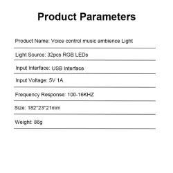 RGB farverigt rør - LED strip - USB - Bluetooth - stemme / musik rytme lampe