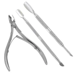 Cuticle clippers - død hudfjernerpinne - rustfritt stål - 3 stk