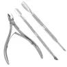 Cuticle clippers - død hudfjernerpinne - rustfritt stål - 3 stk