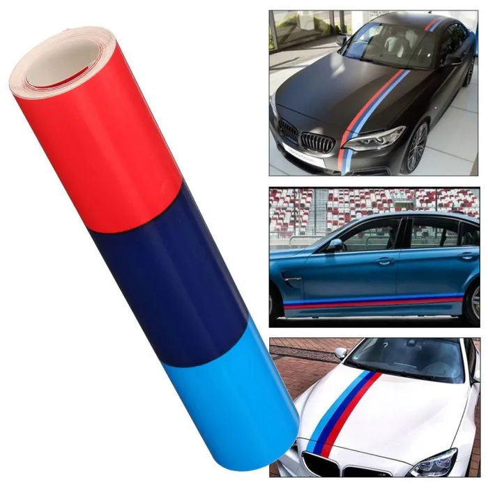 Strisce colorate M - adesivo per auto in vinile - per BMW - 15 cm * 1 m