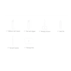 XIAOMI Mijia - set de manucure / pédicure - coupe-ongles / ciseaux - acier inoxydable - 5 pièces