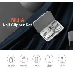 XIAOMI Mijia - set de manucure / pédicure - coupe-ongles / ciseaux - acier inoxydable - 5 pièces