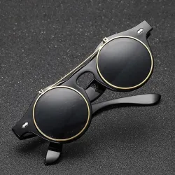 Vintage flip up solbriller - steampunk stil - dobbelt lag - unisex