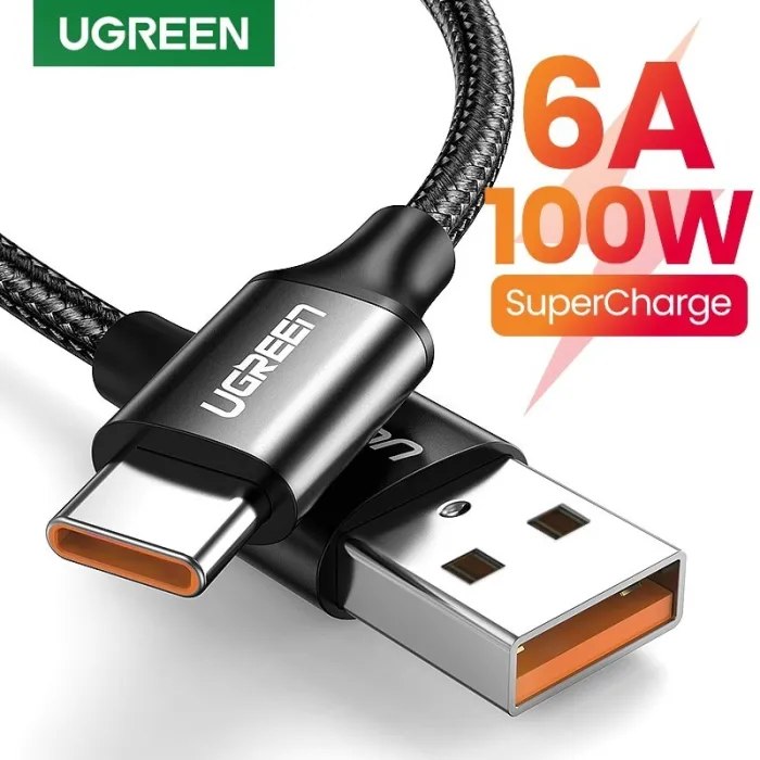 Ugreen - USB Type-C -kaapeli - pikalataus - 6A / 5A - 100W - 480Mbps