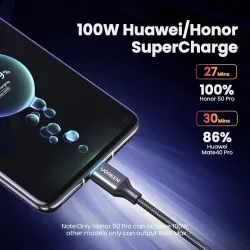 Ugreen - USB Type-C -kaapeli - pikalataus - 6A / 5A - 100W - 480Mbps