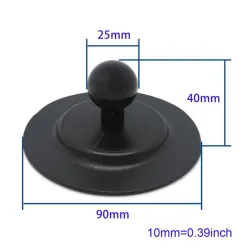 Bil dashbord sugekopp - rund plate - med teip - feste for GoPro / GPS / Smartphones