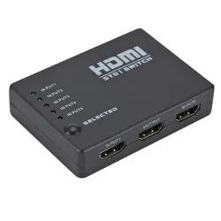 5 in / 1 out - HDMI switcher - splitter - HUB - with IR remote controller - 1080P - for HDTV DVD BOXSplitters