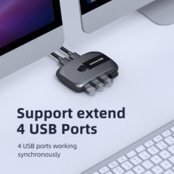 KVM-Switch - USB 2.0 / 3.0 - für Windows 10 / PC / Tastatur / Maus / Drucker - Freigabe / Kopplung