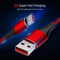 Carregamento rápido / cabo de dados - USB tipo C - 5A